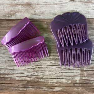 Vintage 80’s Purple french hair combs, hair accessories, Purple Rain retro party